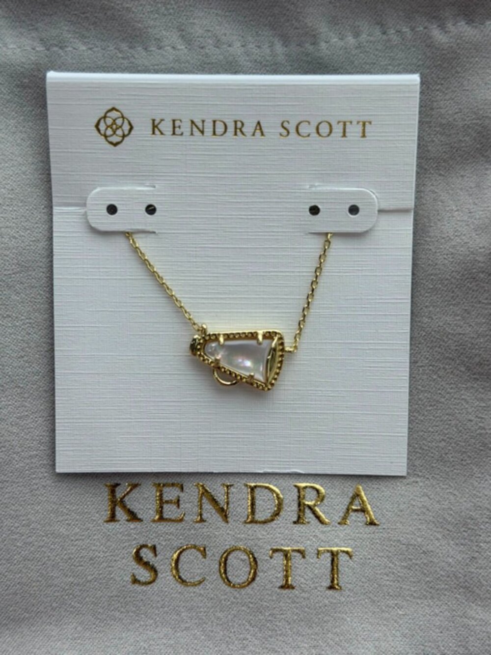 Kendra Scott White Cup-Shaped Pendant Necklace